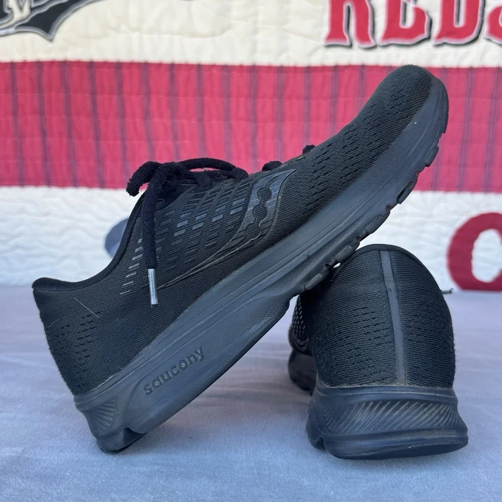 Size 9 - Saucony Ride 13 Womens Shoes Triple Black Running Sneaker Gym S10579-60